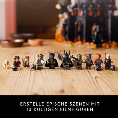 LEGO Icons Der Herr der Ringe: Barad-dûr, Bauset für Erwachsene mit den Minifiguren Sauron, Gothmog, Ork, Frodo, Sam und Gollum, Erinnerungsstück zum Film, Sammlerstück für Fans 10333