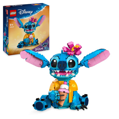 LEGO | Disney Stitch Figur – Modellbau mit Eistüte und dekorativer Blume – Kreatives Spielzeug zu Weihnachten – Geschenk für Kinder und Fans des Films Lilo & Stitch ab 9 Jahren – 43249