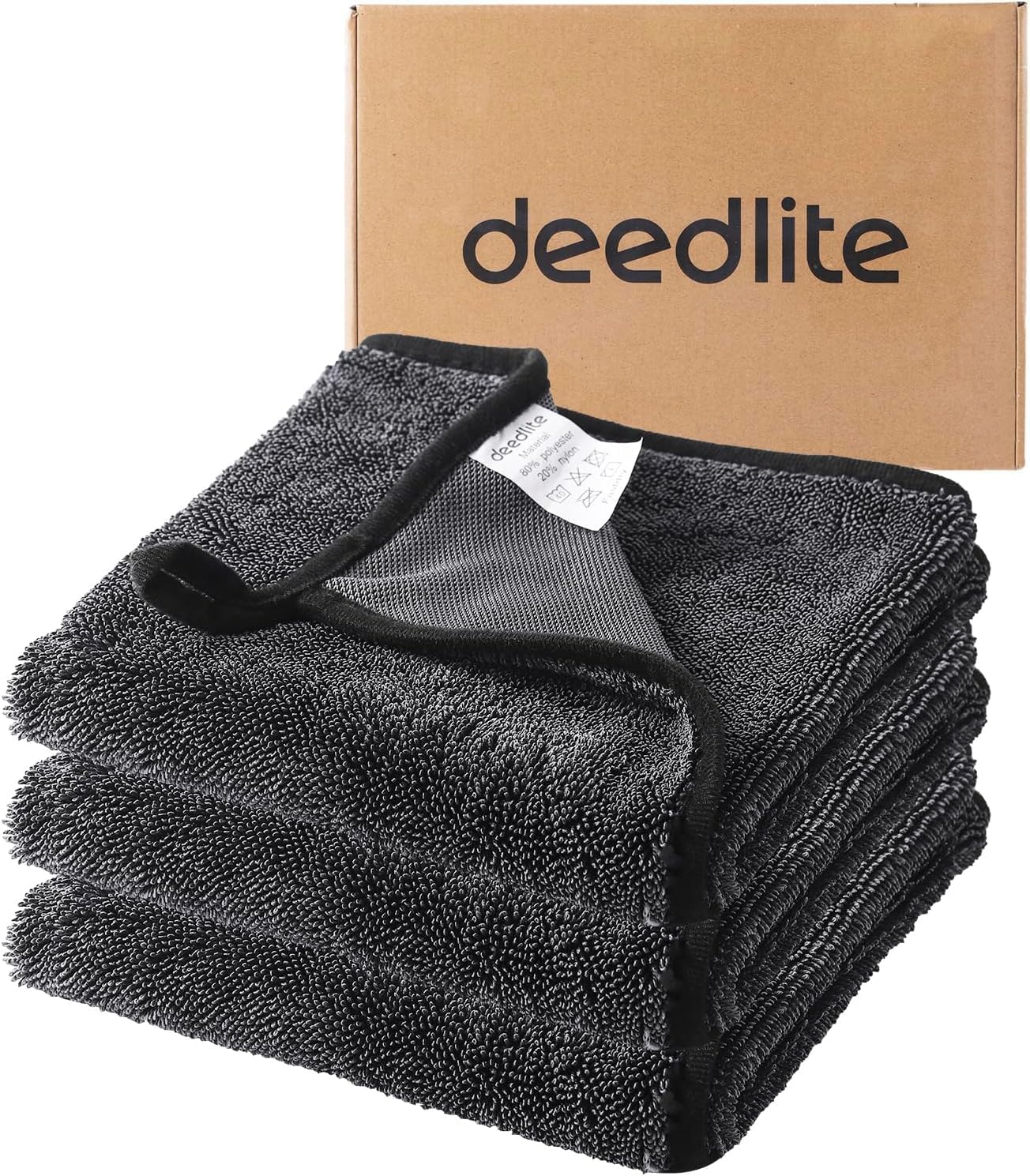 Deedlite Shiny Bath XXL Trockentuch, Fast Dry Trockentuch, Mikrofasertücher, Shiny Bath Wipes Tücher Original, Premium Trockentuch für Duschkabine, Auto, Haushalt, Camping (40x60cm, 3 Stück)