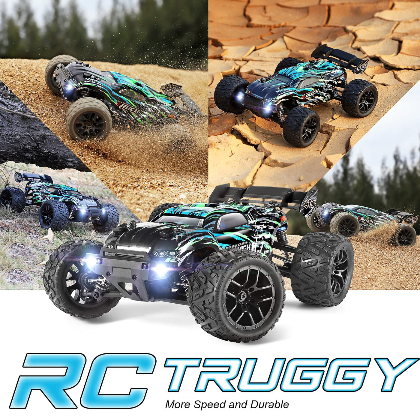 HAIBOXING Ferngesteuertes Auto, 2,4 GHz 1:18 Proportional 4WD 36+ km/h Hobby Offroad Monster RC Truck, wasserdichte RC Truggy RTR Geländegängig Spielzeug