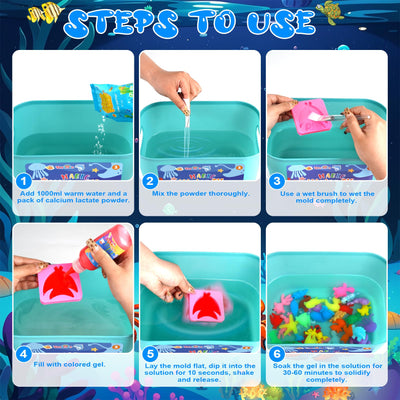 Dreamon Magic Water Gel Toy Kit, DIY 3D Magisches Wassergel-Spielzeug, Aqua Gelz Set mit 22 Farben & 16 Formen, Kreatives Spielzeug Geschenk für Kinder ab 3+, Jungen und Mädchen