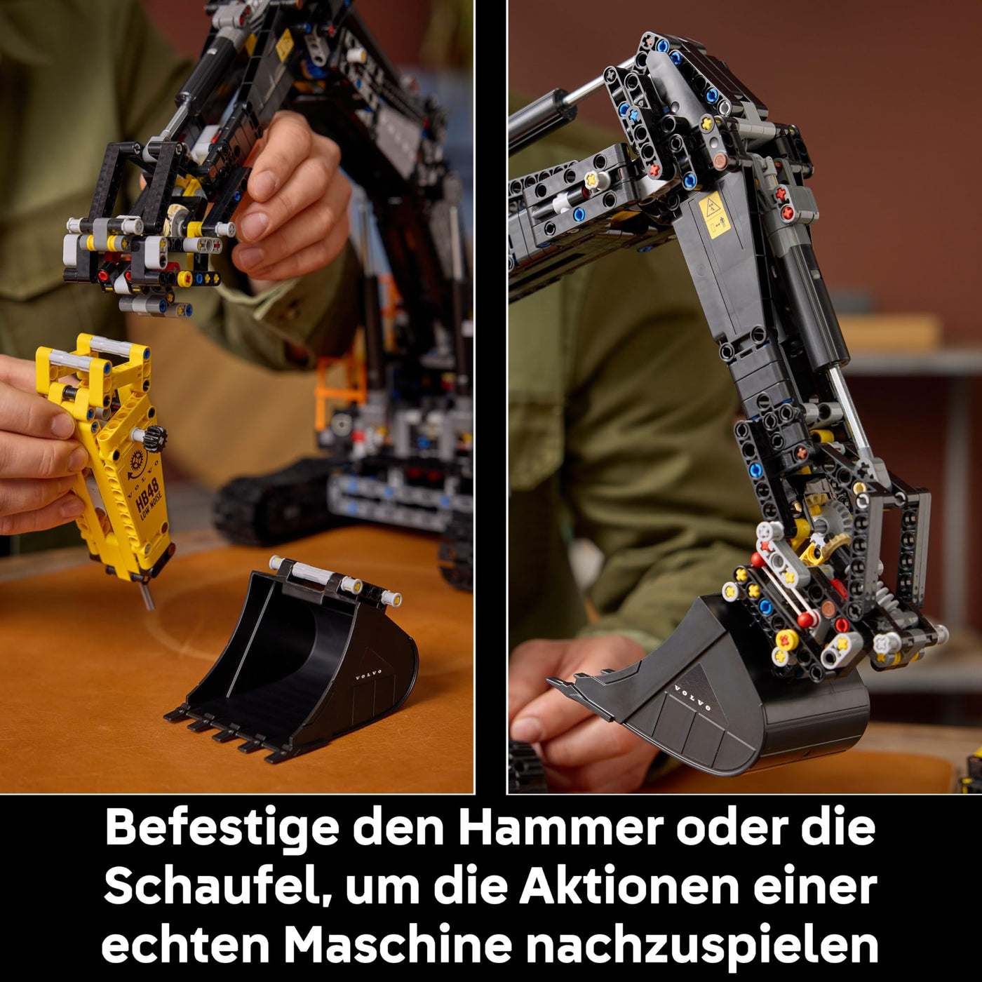 LEGO Technic Volvo EC500 Hybrid-Bagger - Spielzeug Automodell mit Motor für Erwachsene mit beweglichem Ausleger, Kettenantrieb sowie austauschbarem Hammer und Schaufel - Geschenkidee - 42215