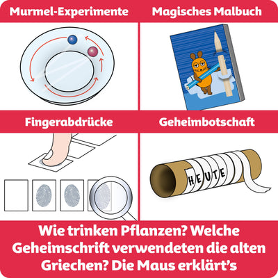 FRANZIS 67232 - Experimentierspaß mit der Maus - Experimentierkasten mit 19 spannenden wissenschaftlichen Versuchen für Kinder ab 7 Jahren, inkl. 44-seitigem Handbuch mit Anleitungen und Zubehör