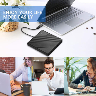 Amicool Externes DVD Laufwerk Extern USB 3.0 USB C CD Laufwerk für Laptop Desktop PC MacBook Externer DVD Brenner Windows 7/8.1/10/11 Linux Mac OS CD/DVD Player Tragbar +/-RW ROM Optisches Drive