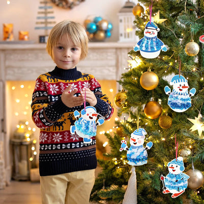 MONCAP 12 Stück Schneemann Weihnachten DIY Poke Art Spielzeug DIY Weihnachtsspielzeug Poke Art Kreative Handwerk für Kinder Weihnachten - für Kinder sensorisches Spielzeug Kunst Geschenke