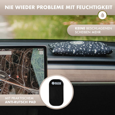 Naturbummler ® Luftentfeuchter XL 1kg [Wiederverwendbar & Effektiv] inkl. Anti-Rutsch Pad Auto Entfeuchter Feuchtigkeitskissen Lufttrockner Autozubehör