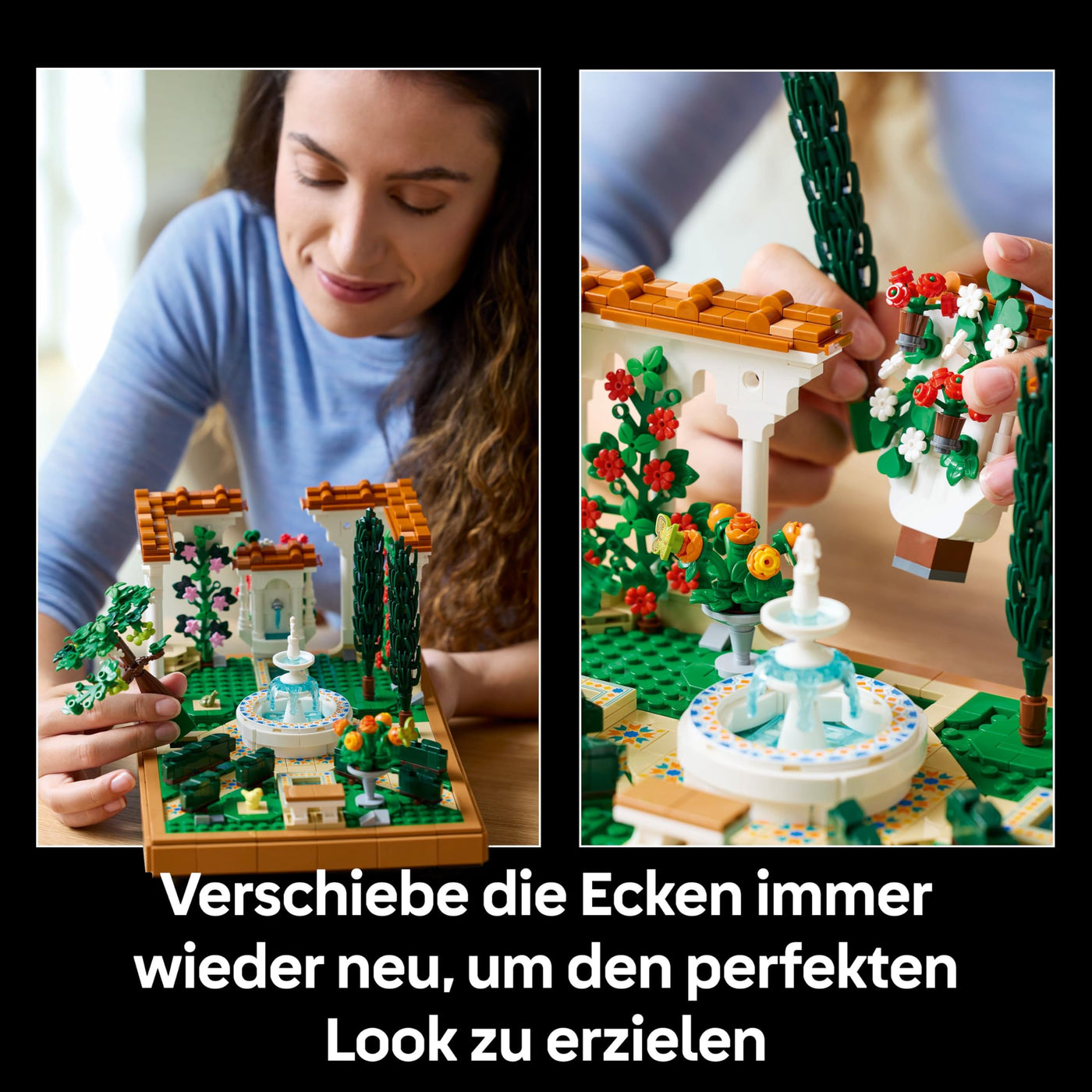 LEGO Icons Springbrunnengarten - Miniatur Bauset für Erwachsene mit Laubengängen, Zypressen, Bäumen, Weinreben, Blumen - Kreative Geschenkidee zum Geburtstag, Einweihung für Frauen, Männer - 10359