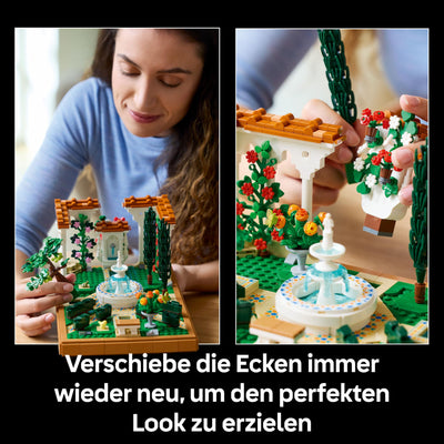 LEGO Icons Springbrunnengarten - Miniatur Bauset für Erwachsene mit Laubengängen, Zypressen, Bäumen, Weinreben, Blumen - Kreative Geschenkidee zum Geburtstag, Einweihung für Frauen, Männer - 10359