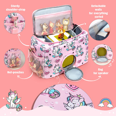 MaidMAX Toniebox Tasche Transporttasche für Toniebox Starter Set und Tonies Figuren, Kopfhörer, Ladestation und Zubehör mit Reißverschluss und Verstellbarer Riemen - Nur Tasche