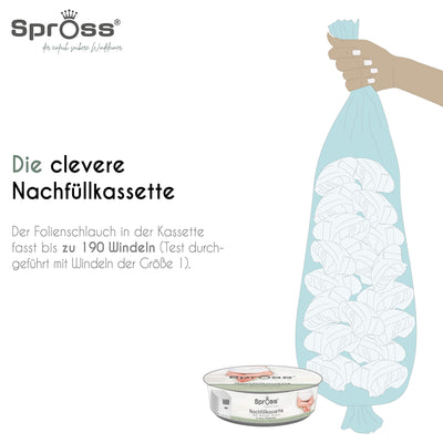 Spross Nachfüllkassetten für Spross Windeleimer - 6 Stück - Schützt vor unangenehmen Geruch