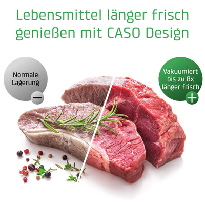 CASO Profi- Folienrollen 25x600 cm / 2 Rollen, für alle Vakuumierer, BPA-frei, sehr stark & reißfest ca. 150µm, aromadicht, kochfest, Sous Vide, wiederverwendbar, inkl. Food Manager Sticker