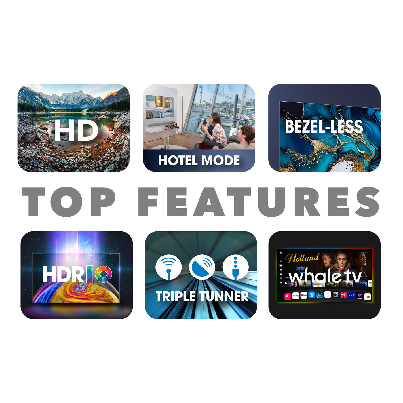 Smart Tech 32HH01K, 32 Zoll (80 cm), HD-LED-Fernseher, Netflix, YouTube, Prime Video, Whale TV