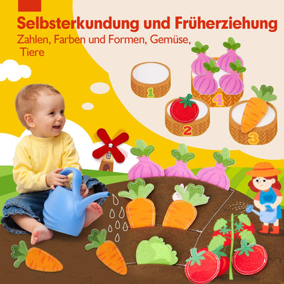hahaland Busy Board ab 1 Jahr, 3D Filz Bauernhof Quiet Book ab 1 Jahre, Förderung Feinmotorischen Fähigkeiten,Frühes Lernspielzeug für Kinder,Busy Book für Autofahrt,Montessori Spielzeug ab 1 Jahr