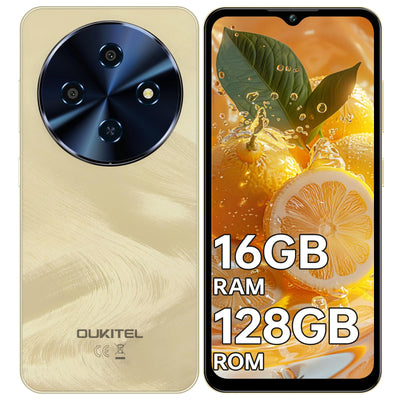 OUKITEL C5 Smartphone Ohne Vertrag, 16GB RAM+128GB ROM/1TB, 6.52" Bildschirm Handy Ohne Vertrag, 5000mAh Android Smartphone, 13MP Kamera Simlockfreie Handys, Dual 4G SIM/Face ID/OTG/3.5mm Jack