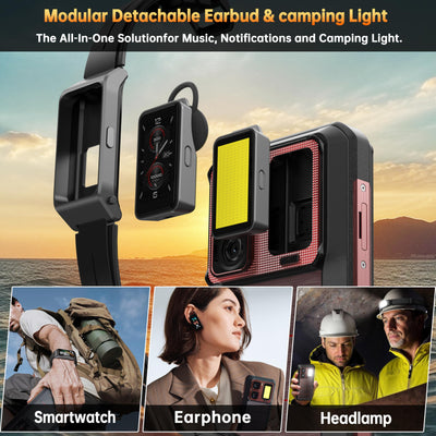 OUKITEL WP300 5G Android 15 Outdoor Handy - 36GB+512GB 16000mAh/45W 108MP+32MP Kamera Outdoor Smartphone 6,8 Zoll FHD+ 120Hz baustellenhandy/Kopfhörer mit Display/370LM Taschenlampe/IP68/NFC/OTG/GPS