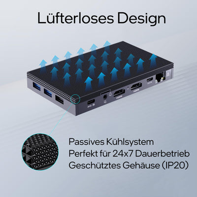 Orbsmart AW-15L Mini-PC Win11 Pro Desktop-PC | Computer | Micro-PC | lüfterlos | stromsparend (Intel N100 CPU, 16GB RAM, 512GB eMMC, USB-C, WiFi 6)