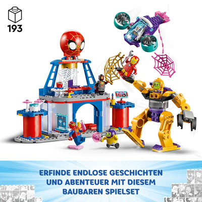 LEGO Marvel Das Hauptquartier von Spideys Team, Spider-Man-Spielzeug mit Fahrzeug und Mech, Geschenk für Jungs und Mädchen ab 4 Jahren, die Fans der TV-Serie Spidey und Seine Super-Freunde sind 10794
