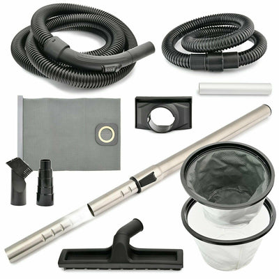 Verda Nass- und Trockensauger 1650W Industriesauger + Steckdose + Wasserablass + Blasfunktion Aschesauger für Kamin und Pelletofen 25 Liter Metallbehälter Edelstahltank [SN196]