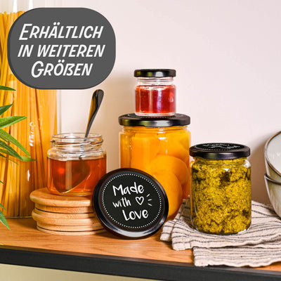 Praknu 24 Mini Gläser mit Deckel 50 ml - Mit Etiketten und Stift - Luftdichte Gläschen zum Verschenken - Für Marmelade und Honig