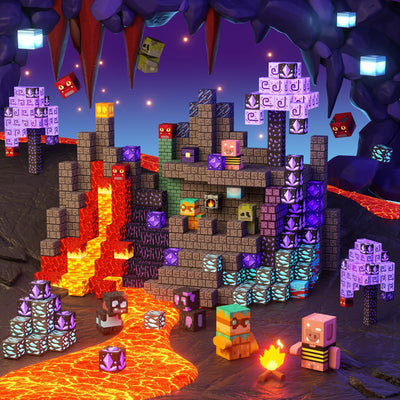 GobiDex Magnetische Bausteine Blöcke 100 Stück, MagWonder Bauen Sie mit Shadow Crypt Magnetblöcke, Game-Based STEM Montessori Spielzeug für Kinder ab 3 Jahren, Geschenk für Jungen und Mädchen