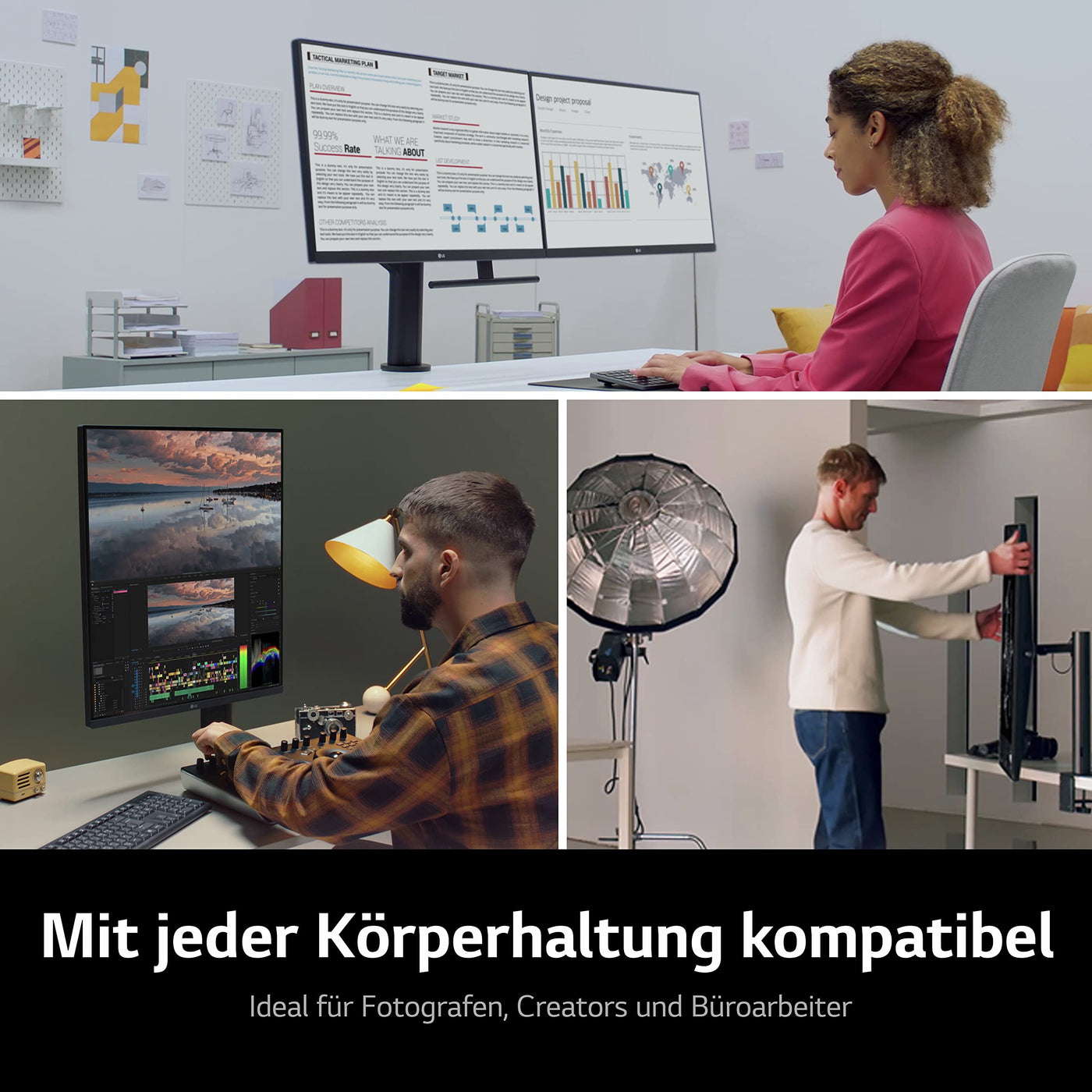LG Electronics 32UN880P-B Ultrafine™ Ergo UHD 4K 32" (80cm), 3840 x 2160, 16:9, Energy-efficient LED Backlight, DCI-P3 95% (Typ.), HDR10, 5ms GtG - Schwarz