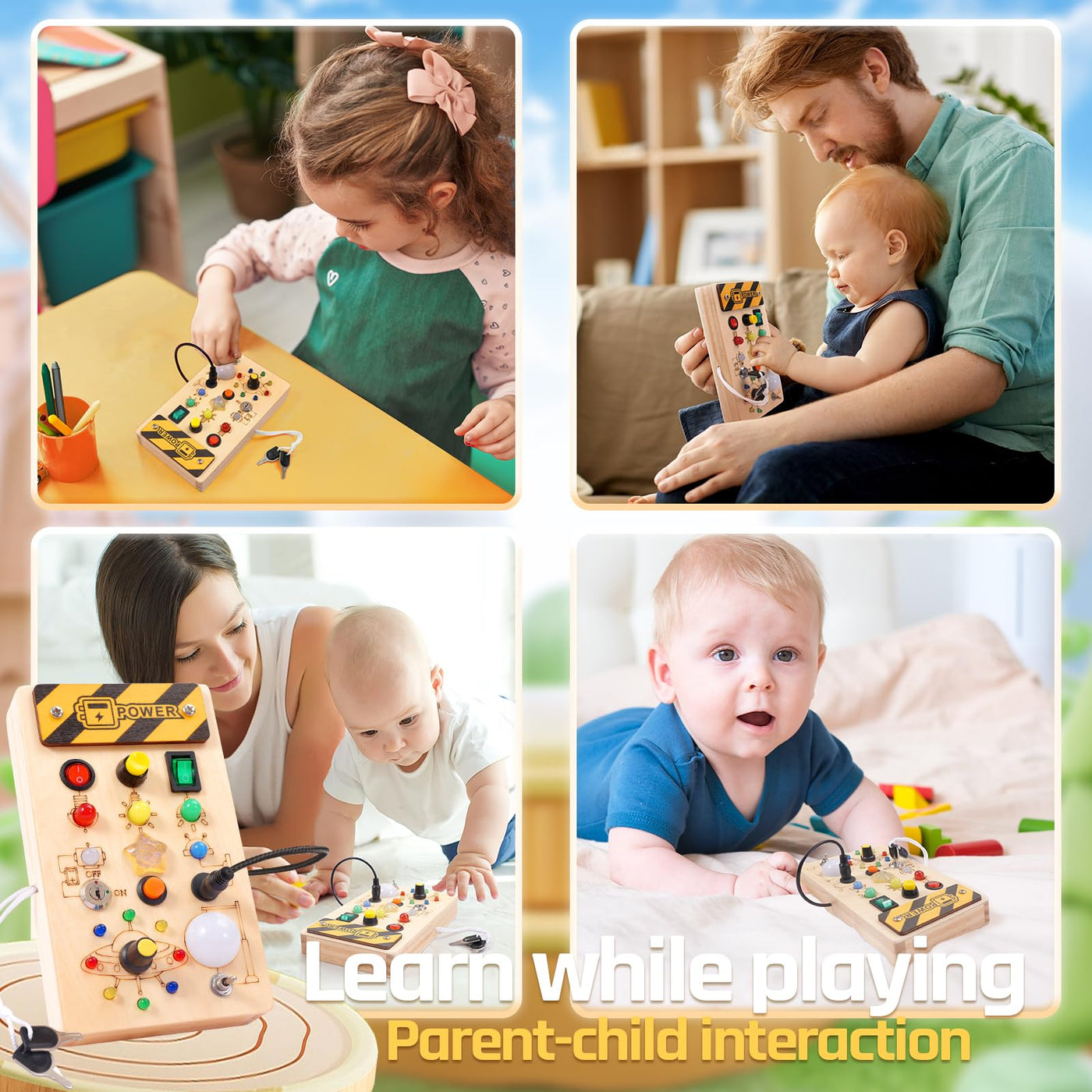 Montessori Spielzeug ab 1 Jahr Busy Board, Sensorik Spielzeug Geschenk 1 Jahr Junge Mädchen, Kinderspielzeug ab 1 Jahr, Motorik spielzeug, Geschenke für Mädchen Junge, Adventskalender Füllung Kinder
