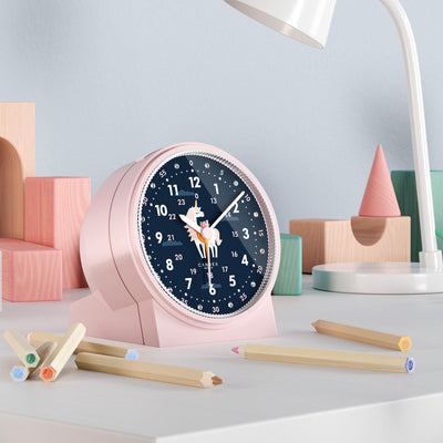 Cander Berlin MNU 1209 M Kinderwecker lautlos Einhorn Licht Snooze Beleuchtung analog Jungen Mädchen Kinderzimmer Wecker Kinder