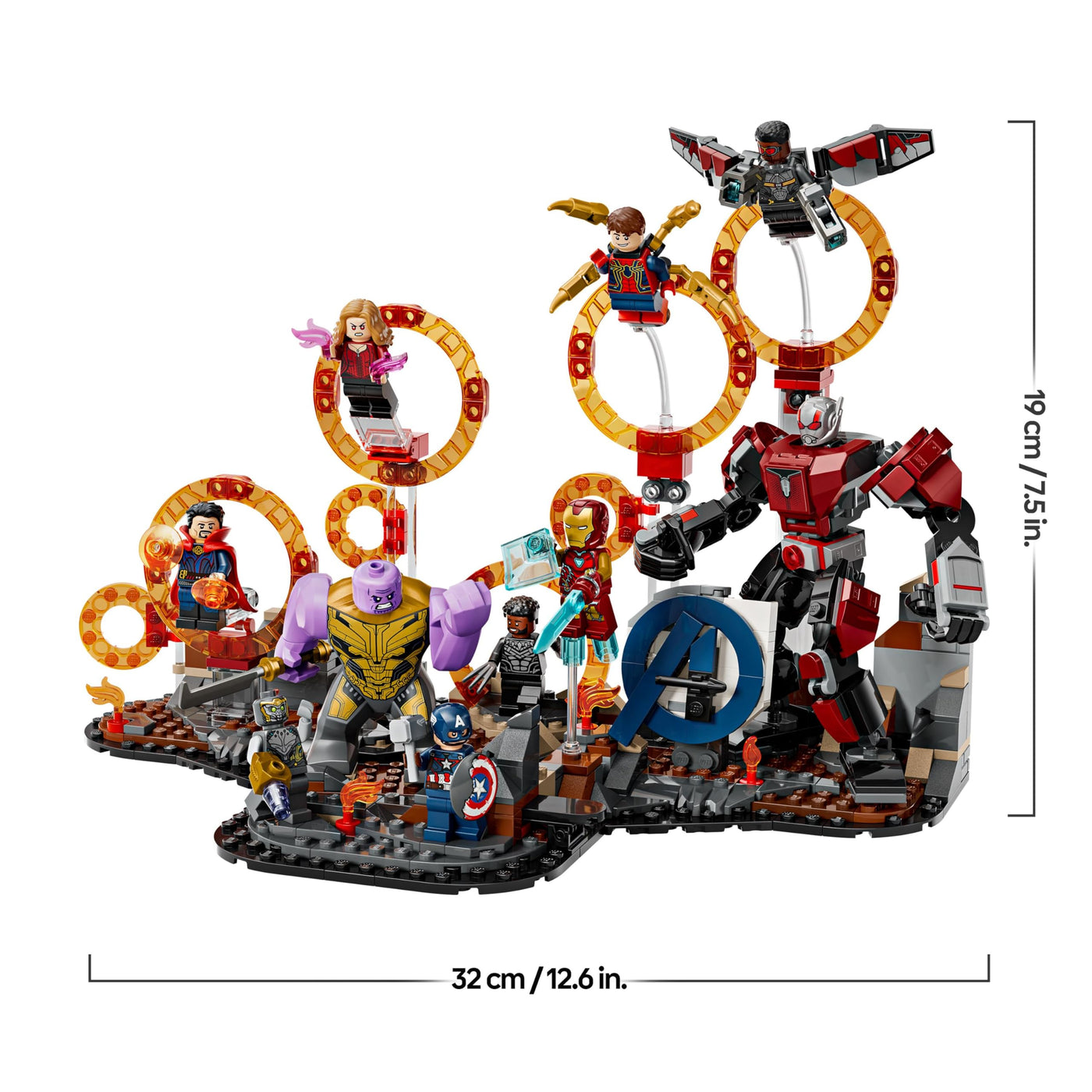 LEGO ǀ Marvel Avengers: Endgame Letzter Showdown - Bauspielzeug mit 10 Minifiguren, darunter Captain America, Iron Man, Black Panther & Dr. Strange - Geschenk für Jungen und Mädchen 76323