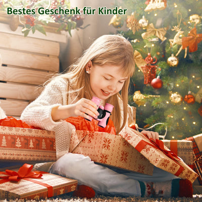 ALLCELE Fernglas für Kinder, Kinderfernglas mit starker Vergrößerung 8 x 21, Outdoor Exploration Ferngläser Spielzeug für Junge Mädchen ab 3-12 Jahre.