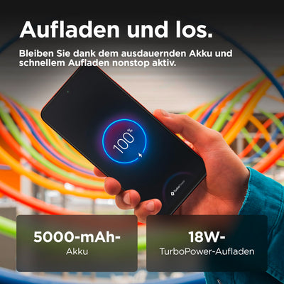 Motorola Moto g55 5G Smartphone (6,49"-FHD+-Display, 50-MP-Kamera, 8/256 GB, 5000 mAh, Android 14) Forest Grey, inkl. Schutzcover [Exklusiv bei Amazon]