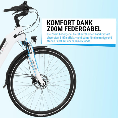 AsVIVA E-Bike B14 Stadtfalter 28 Zoll Citybike - Hollandrad für Damen & Herren | Elektrofahrrad Pedelec 25km/h | Tiefeinsteiger | 250W Motor - 36V 17.5 Ah mit bis zu 150 km Reichweite