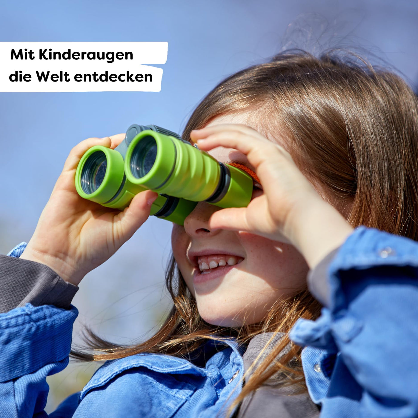 HABA Terra Kids Fernglas für Kinder – 4-fache Vergrößerung, inklusive Tragetasche, Sicherheitskordel und Wissenskarten, Natur beobachten & entdecken – 1004132001