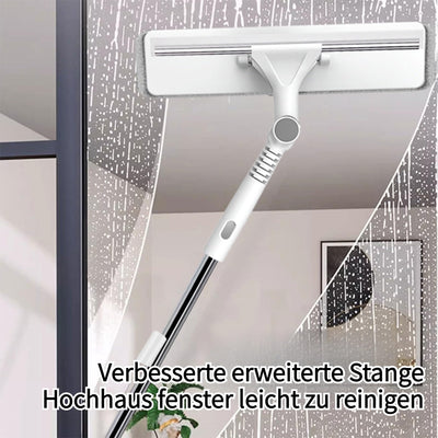 Shakub Fensterwischer 80-134cm mit Silikonabzieher & Mikrofaserschrubber 180°Drehbar,Abnehmbar Fensterabzieher Breite 26cm für Bad, Dusche, Glas, Spiegel, Auto(Ohne Düse 134x26cm)