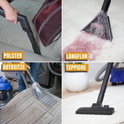 Albatros Waschsauger Polster HYDRO 7500 + 1l Reinigungs-Shampoo - 4in1 Polsterreiniger Gerät Beutellos + Teppich-Reinigungsmaschine, 5-tlg Komplett-Set - Note: Sehr Gut 1,2 (11/2023)