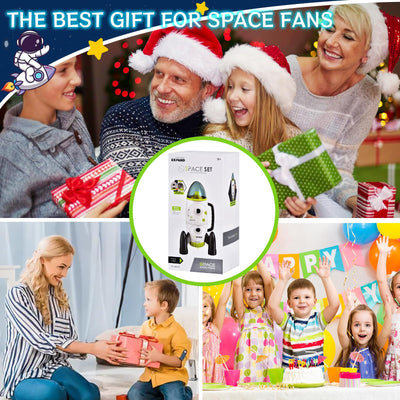 Aragallant Space Rakete Spielzeug für Kinder, Space Shuttle mit Licht-und Soundeffekten, Weltraum Spielzeug-Set mit Astronauten, Space Rover und Satelliten, Geschenk für Jungen Mädchen ab 3 Jahren