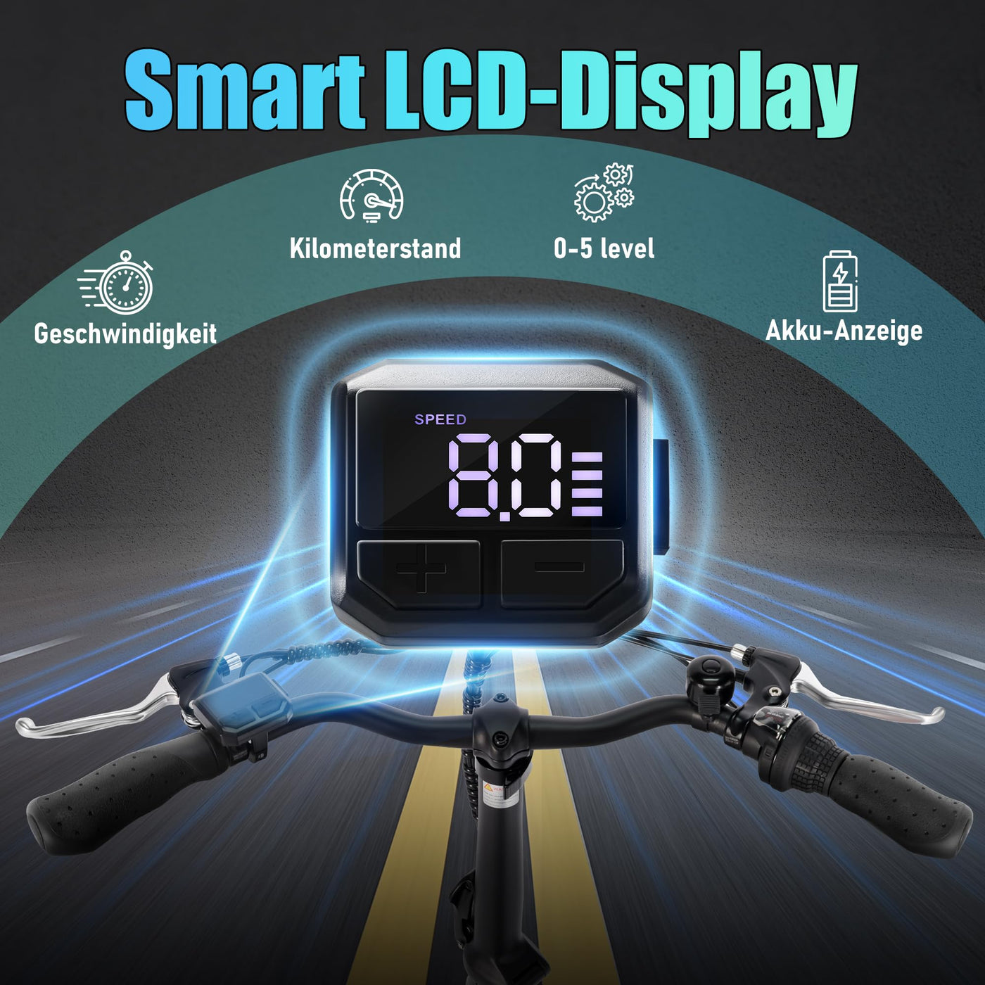 SPATIAL E Bike Klappard, 20 Zoll Elektrofahrrad, 40NM 250W Motor 36V 374.4Wh Batterie, 7 Gang Schaltung LCD Anzeige, Herren Damen City Ebike