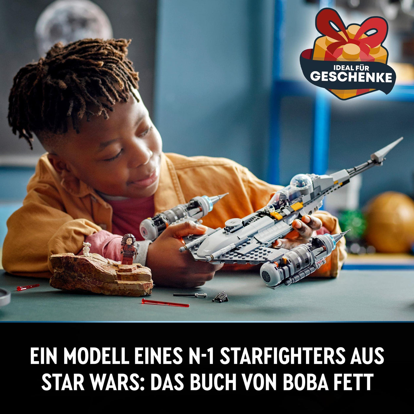 LEGO Star Wars Der N-1 Starfighter des Mandalorianers aus Das Buch von Boba Fett, Raumschiff-Spielzeug zum Bauen, Set mit 4 Charakteren inkl. Baby Yoda-Figur 75325