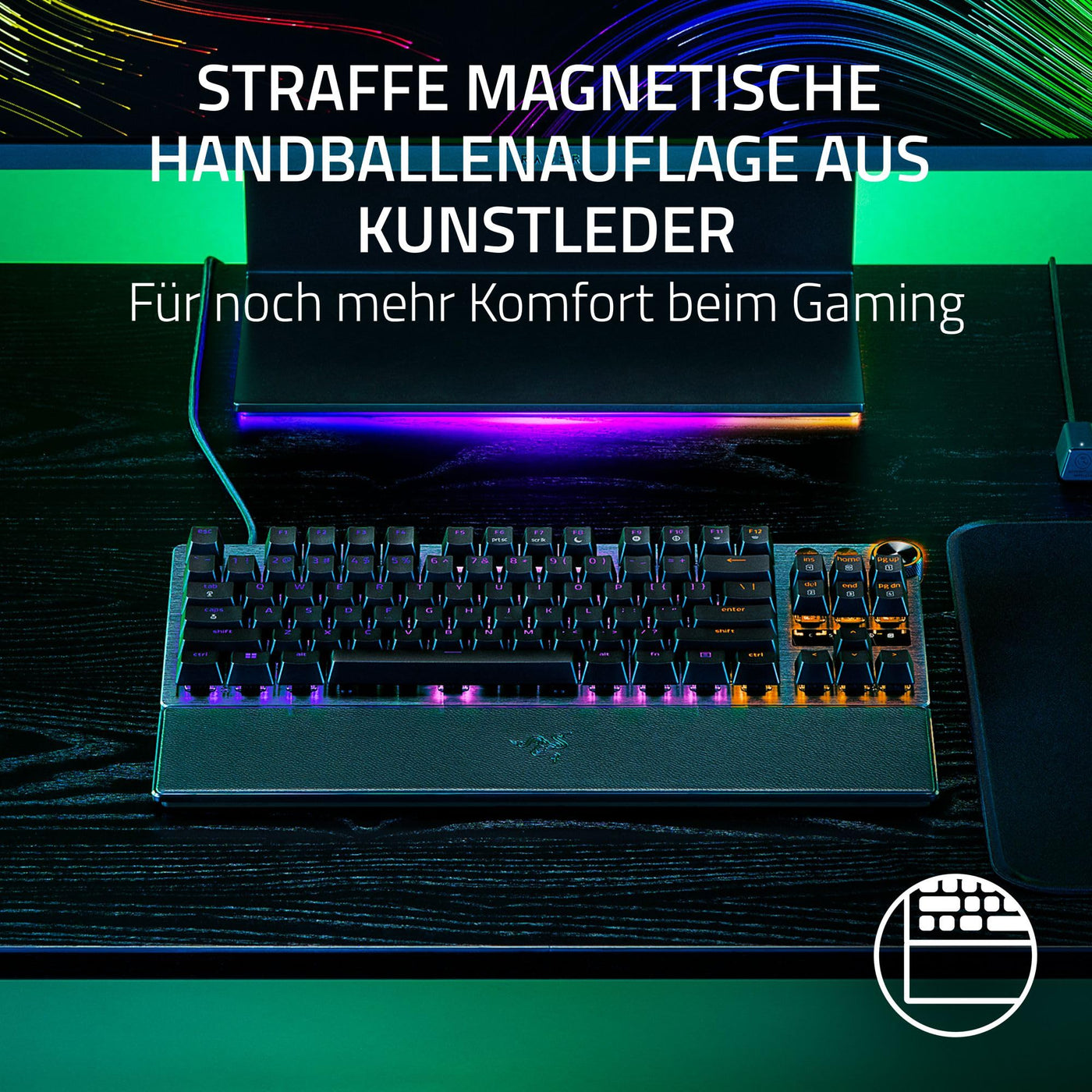 Razer Huntsman V3 Pro Tenkeyless - Analoge optische TKL E-Sport PC-Tastatur ohne Ziffernblock Snap Tap & Rapid Trigger (Digitaler Drehregler & Steuerungstaste) DE-Layout | Schwarz