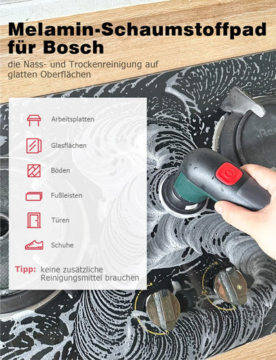Aufsatz für Bosch Universal Brush, 12 Stück Akku Reinigungsbürste Pad Mellbree 3 Küchenpad, 3 Schaumstoffpad,3 Mikrofaserpad, 3 Hochleistungspad Kompatibel mit Bosch Home/Garden 6033 Reinigungsbürste