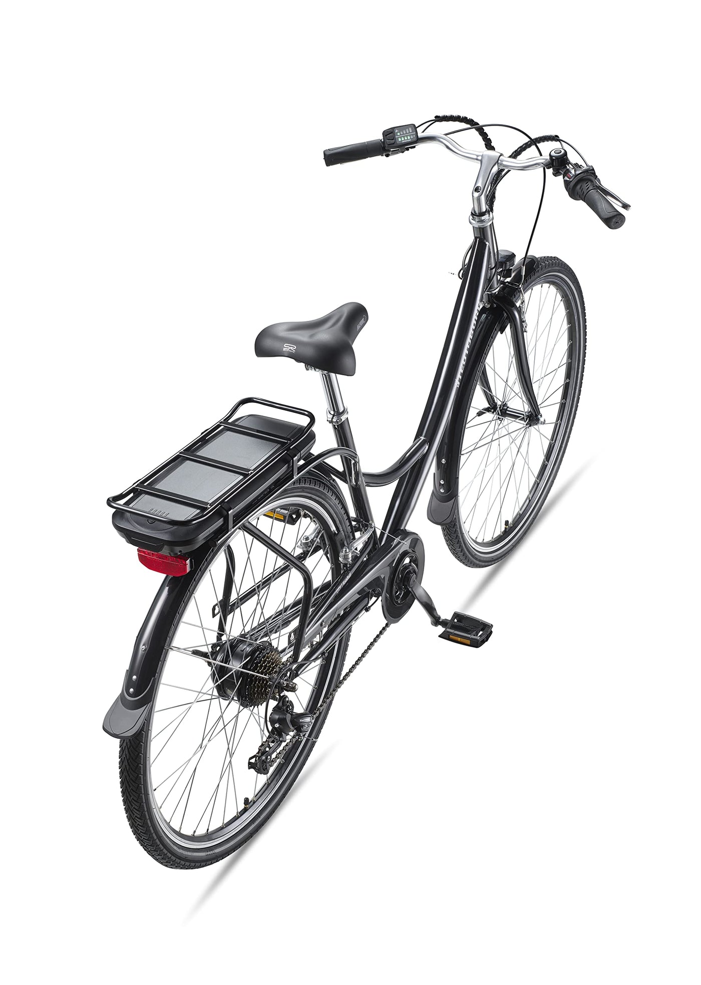 Teutoburg Senne Fahrrad Pedelec Citybike Elektrofahrrad schwarz, E-Bike 28 Zoll, 10,4 Ah/36V Lithium Ionen Akku, 7-Gang Kettenschaltung, inkl. Panzerkabelschloss