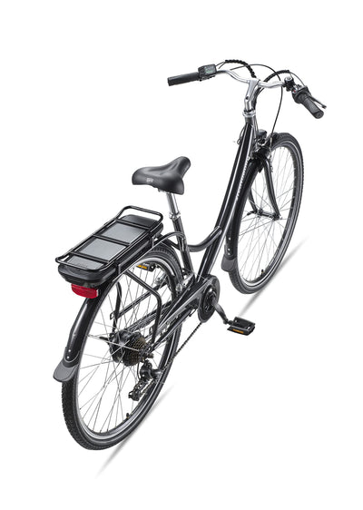 Teutoburg Senne Fahrrad Pedelec Citybike Elektrofahrrad schwarz, E-Bike 28 Zoll, 10,4 Ah/36V Lithium Ionen Akku, 7-Gang Kettenschaltung, inkl. Panzerkabelschloss