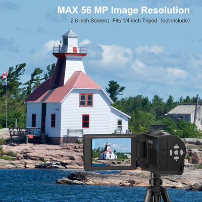 Delmodes Videokamera 2.7K 56MP Camcorder 16X Digitalzoom Vlogging Camera mit LED-Fülllicht für YouTube, 2.8" LCD Bildschirm Camcorder mit 32 GB SD-Karte, 2 Batterien