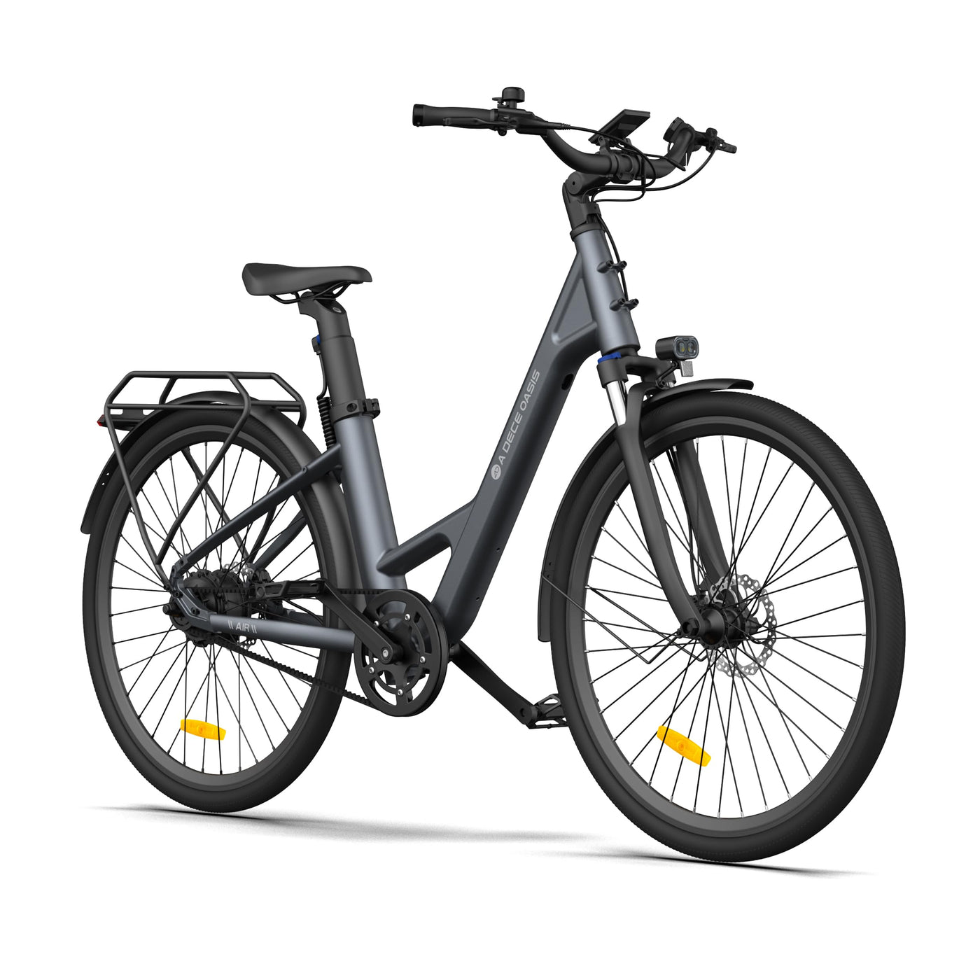 ADO E-Bike Air28 Pro Elektrofahrrad,Pedelec Riemenantrieb,Citybike,e Bike 28 Zoll, 1 Gang, Automatikschaltung, Heckmotor, Gepäckträger, ebike Damen/Herren (Gray)