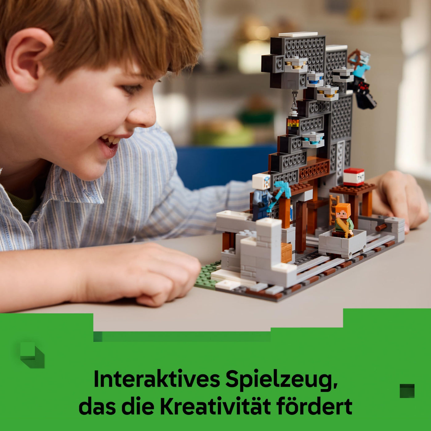 LEGO Minecraft Die Spitzhackenmine - Interaktives Spielzeug für Kinder - Alex, Minenarbeiter und Stray Spinnenreiter Figuren - Sammelbares Gamer Geschenk für Jungen & Mädchen ab 8 Jahren - 21277