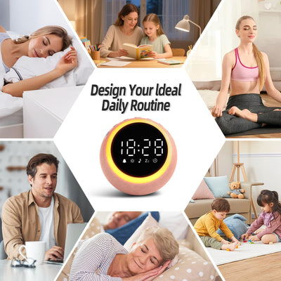 Smart Digital Wecker mit 25 Entspannungstönen, Nachtlicht, Schlummertaste, Timer & Einstellbarer Lautstärke/Helligkeit - Weißes Rauschen Schlafhilfe für Kinder, Mädchen, Erwachsene im Schlafzimmer