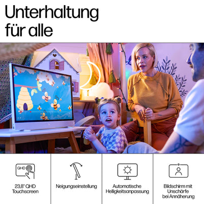 HP Envy Move All-in-One PC, 23,8" QHD Display, Intel Core i5-1335U, 16 GB DDR5 RAM, 512 GB SSD, Intel UHD Grafik, Windows 11 Home, Weiß