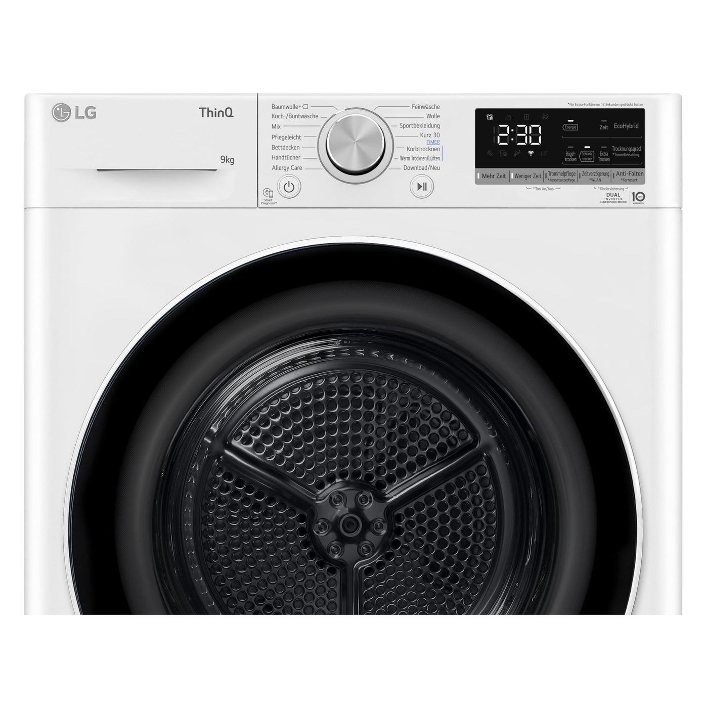 LG V9R09TC Wärmepumpen-Trockner 9 kg Kapazität, Sensor Dry, Allergy Care, Smart Diagnosis, Weiß