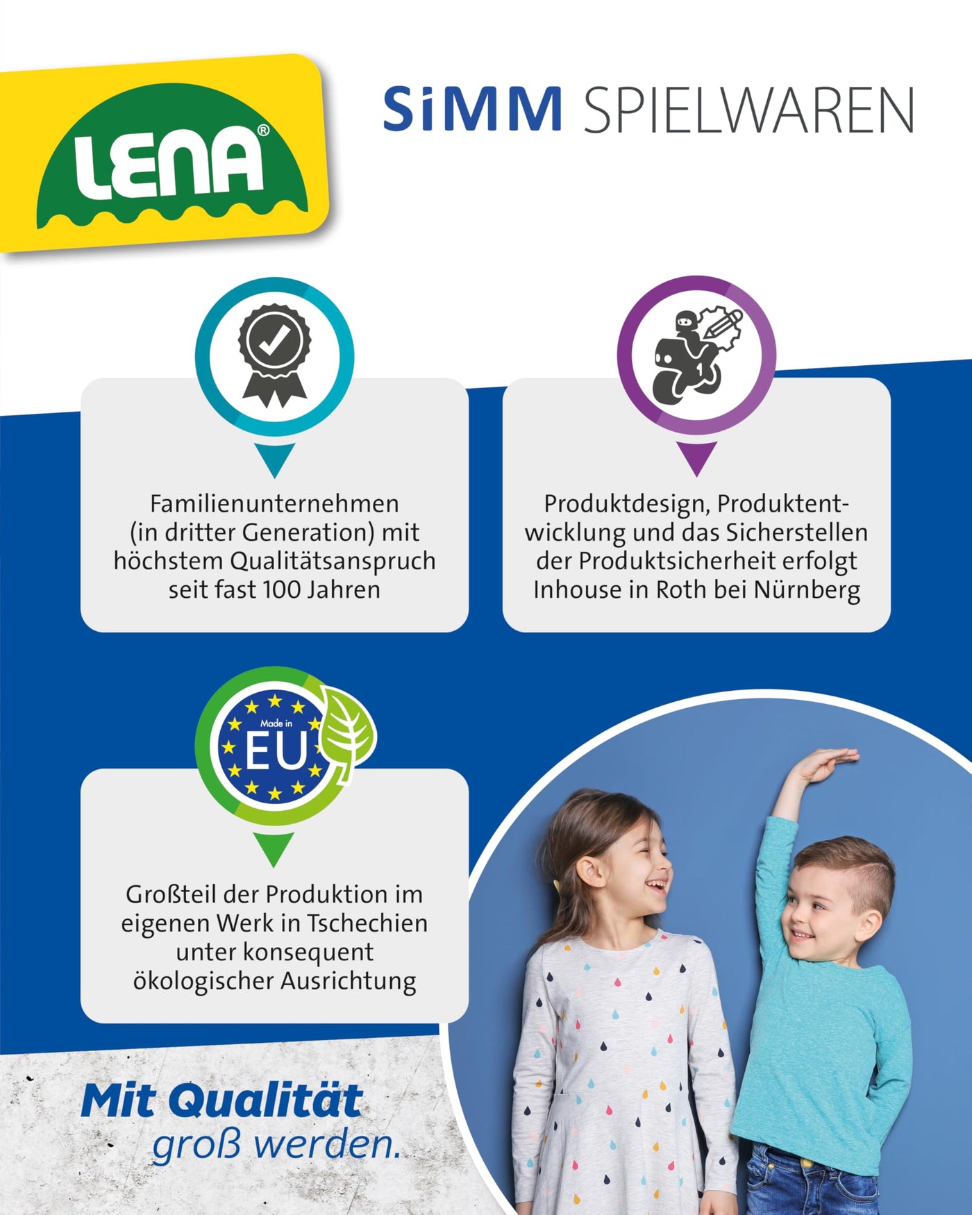 Lena Worxx Radlader Liebherr L538 Litronic 48 cm, realistisches Baustellenfahrzeug, Robustes Spielzeug mit funktionstüchtiger Schaufel und Griff, für Kinder ab 3 Jahren, Gelb