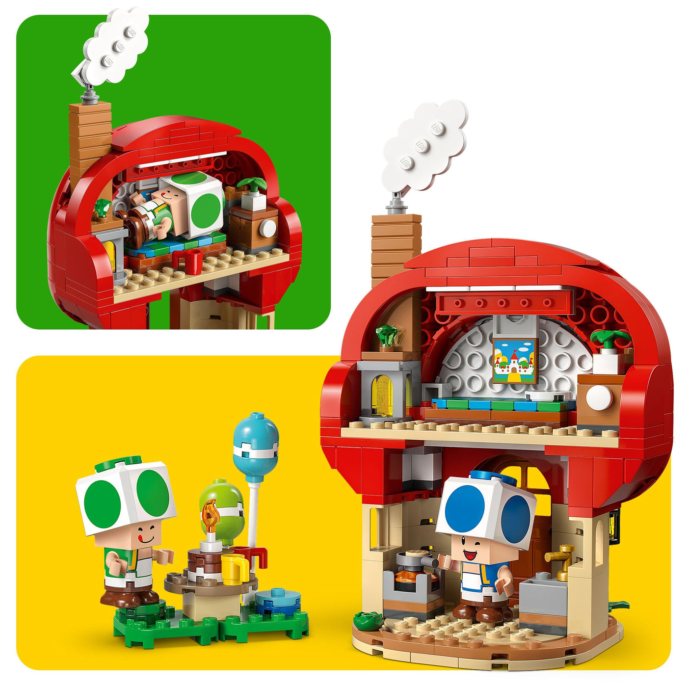 LEGO Super Mario Party bei Toads Haus - Interaktives Set mit 2 Figuren, Küche, Schlafzimmer & Picknicktisch - Kinder Spielset zum Bauen - Gamer Geschenk für Jungen & Mädchen ab 7 Jahren - 72041