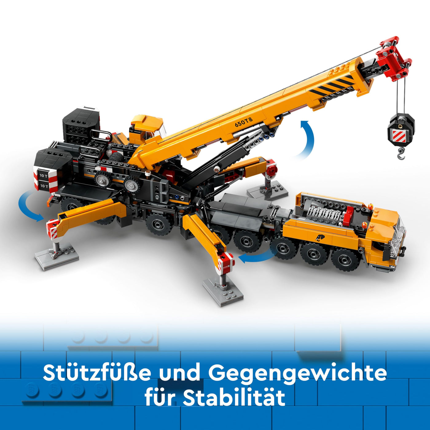 LEGO City Mobiler Baukran, Bauspielzeug für Jungen und Mädchen, Geschenk für kreative Kinder, ausfahrbarer Langer Ausleger, 4 Bauarbeiter-Minifiguren für Rollenspiele 60409